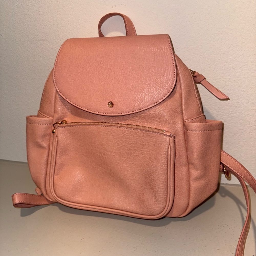 Pink Leather Backpack
